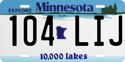 MN license plate 104LIJ