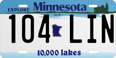 MN license plate 104LIN