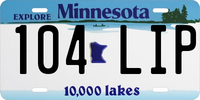 MN license plate 104LIP