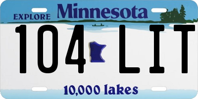 MN license plate 104LIT