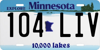 MN license plate 104LIV
