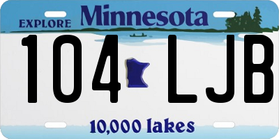 MN license plate 104LJB