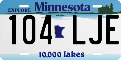 MN license plate 104LJE