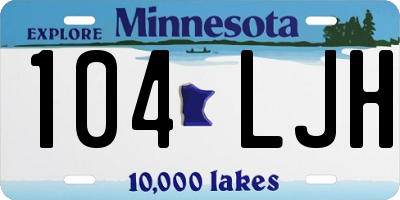 MN license plate 104LJH