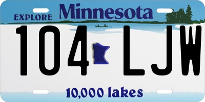 MN license plate 104LJW