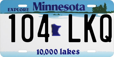 MN license plate 104LKQ