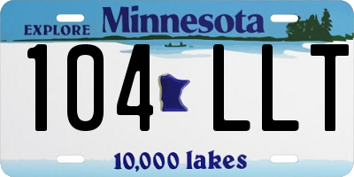 MN license plate 104LLT