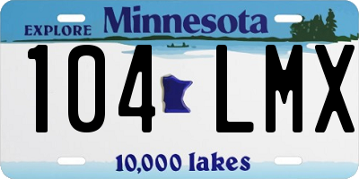 MN license plate 104LMX