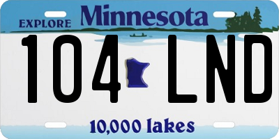 MN license plate 104LND