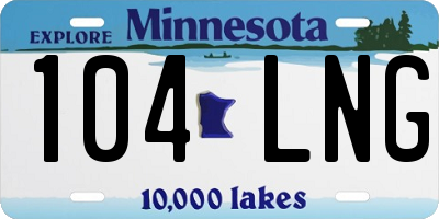 MN license plate 104LNG