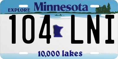 MN license plate 104LNI