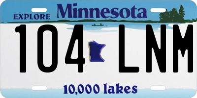 MN license plate 104LNM