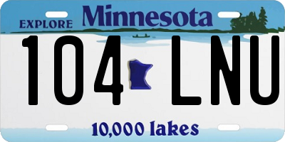 MN license plate 104LNU