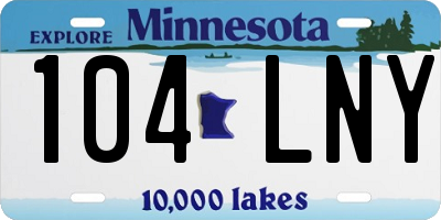 MN license plate 104LNY