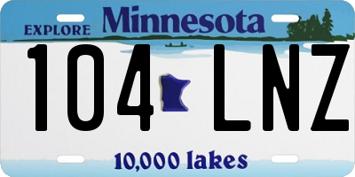 MN license plate 104LNZ