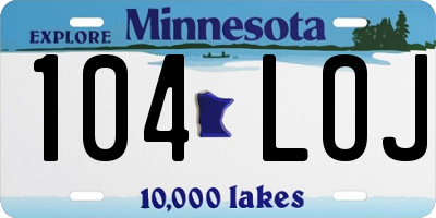 MN license plate 104LOJ