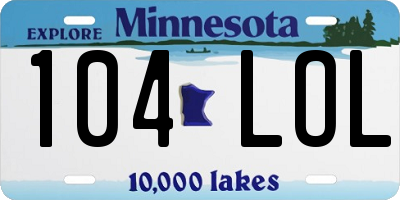 MN license plate 104LOL