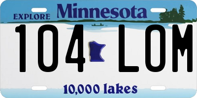 MN license plate 104LOM