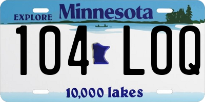 MN license plate 104LOQ