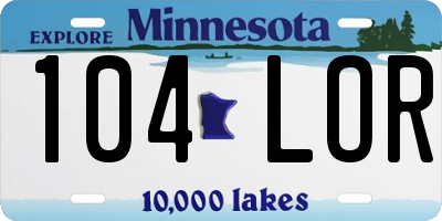 MN license plate 104LOR