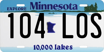 MN license plate 104LOS