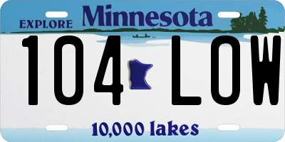 MN license plate 104LOW