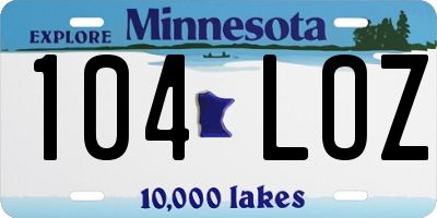 MN license plate 104LOZ