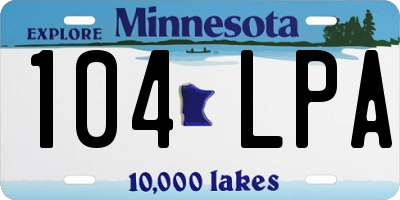 MN license plate 104LPA