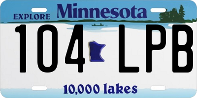 MN license plate 104LPB