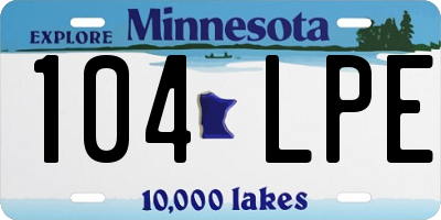 MN license plate 104LPE