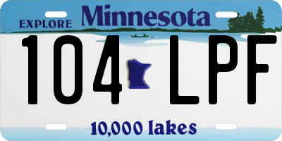 MN license plate 104LPF