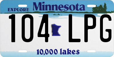 MN license plate 104LPG