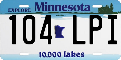 MN license plate 104LPI