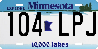 MN license plate 104LPJ