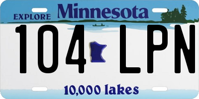 MN license plate 104LPN