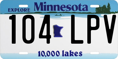 MN license plate 104LPV