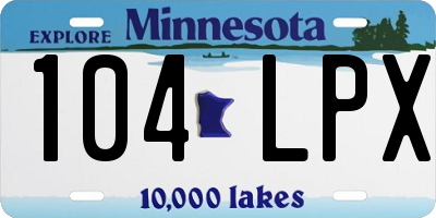 MN license plate 104LPX