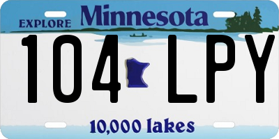 MN license plate 104LPY