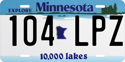 MN license plate 104LPZ