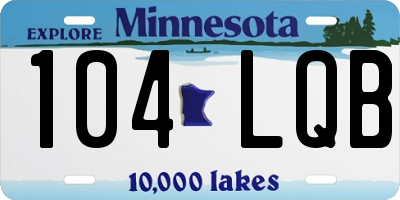 MN license plate 104LQB
