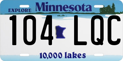 MN license plate 104LQC