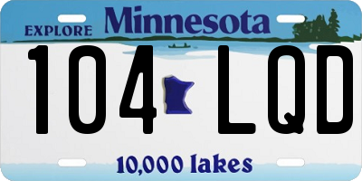 MN license plate 104LQD