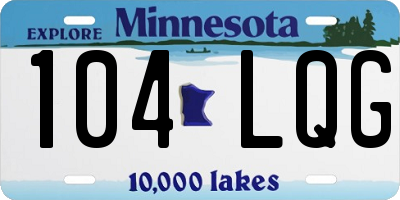 MN license plate 104LQG