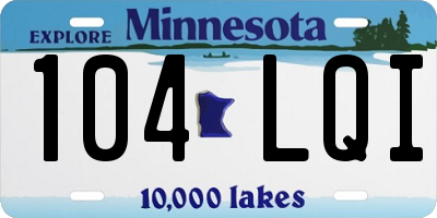 MN license plate 104LQI