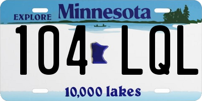 MN license plate 104LQL