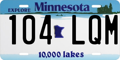 MN license plate 104LQM