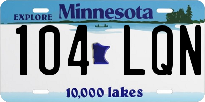 MN license plate 104LQN