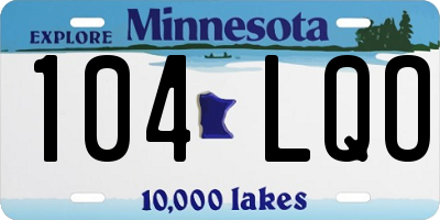 MN license plate 104LQO