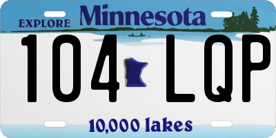 MN license plate 104LQP