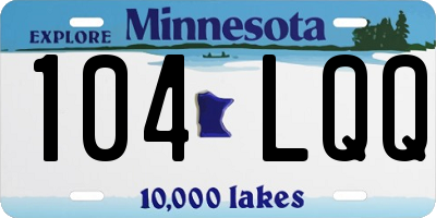 MN license plate 104LQQ